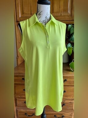 Adidas Golf Women’s Polo Tank Bright Green Large